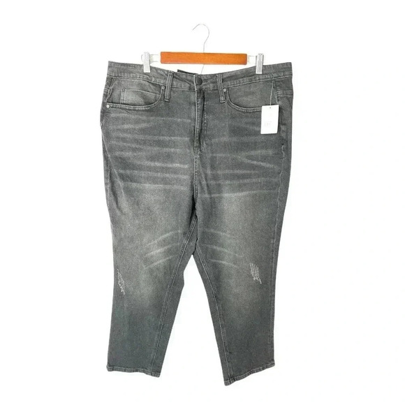 bp high rise distressed crop jeans black wash Sz 16 Nordstrom Blogger Denim - Picture 3 of 6